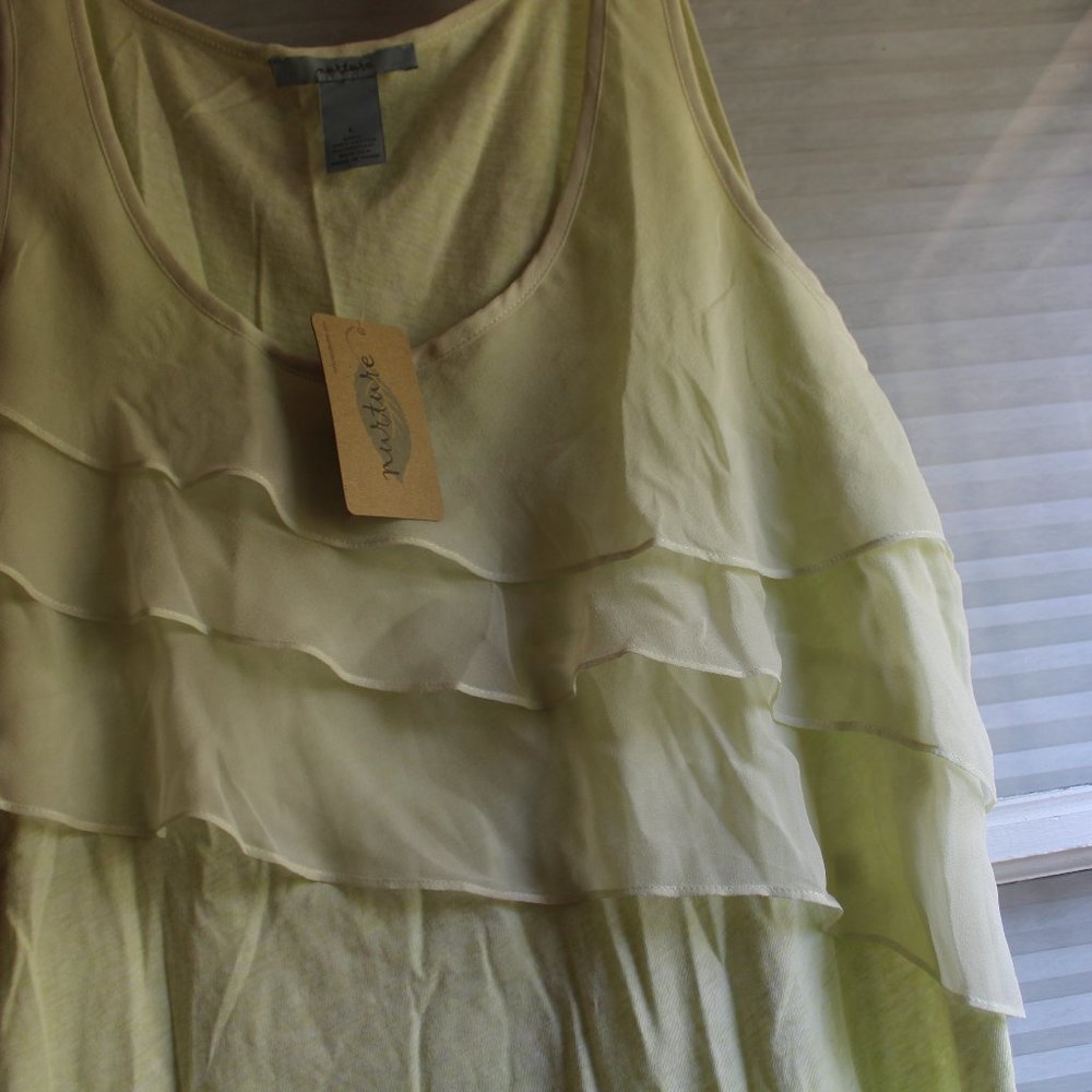 Nurture Ruffle Front Tank Top Tee Shirt Pastel Yellow